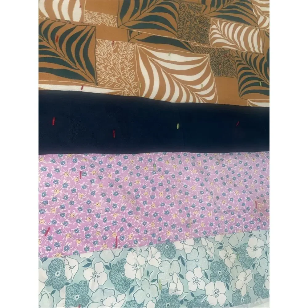 Vintage Handmade Hand Knotted Twin Sz Cotton Quilt Patchwork 77”x 58”
